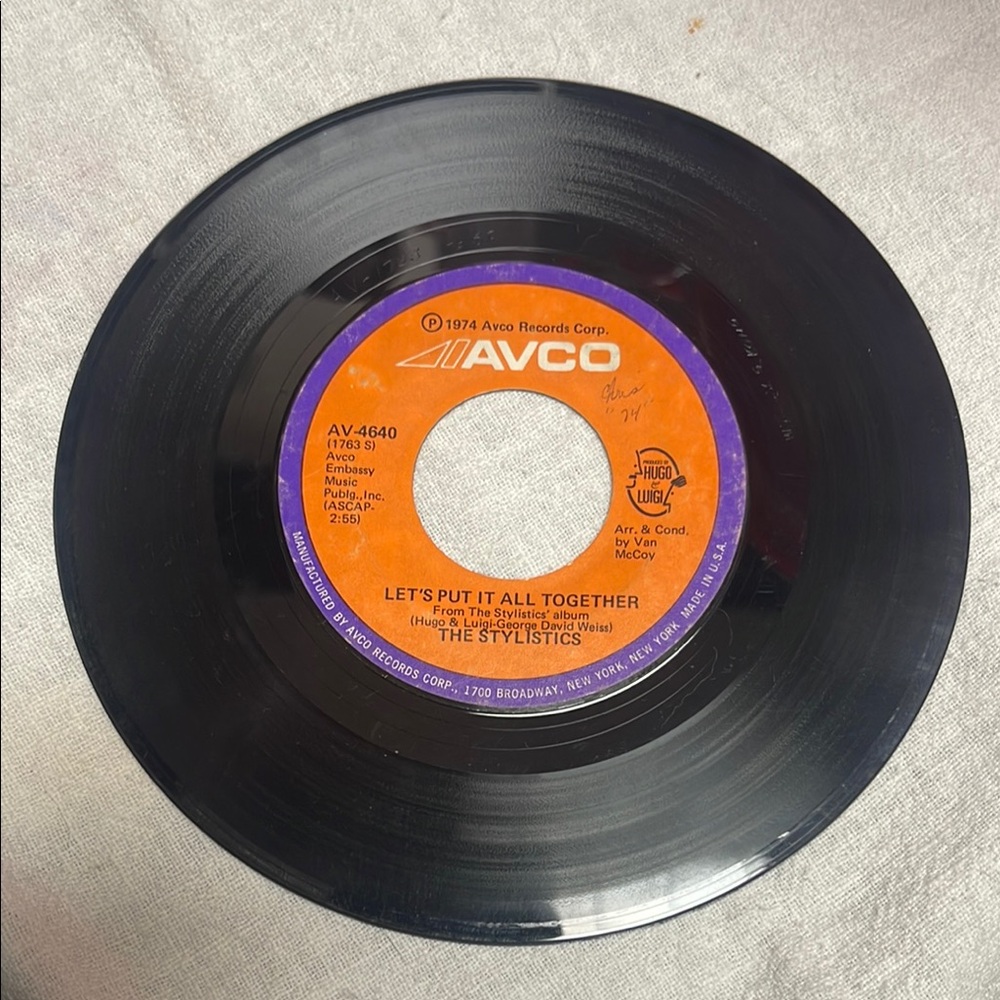 The Stylistics Avco Vinyl Record 45 rpm